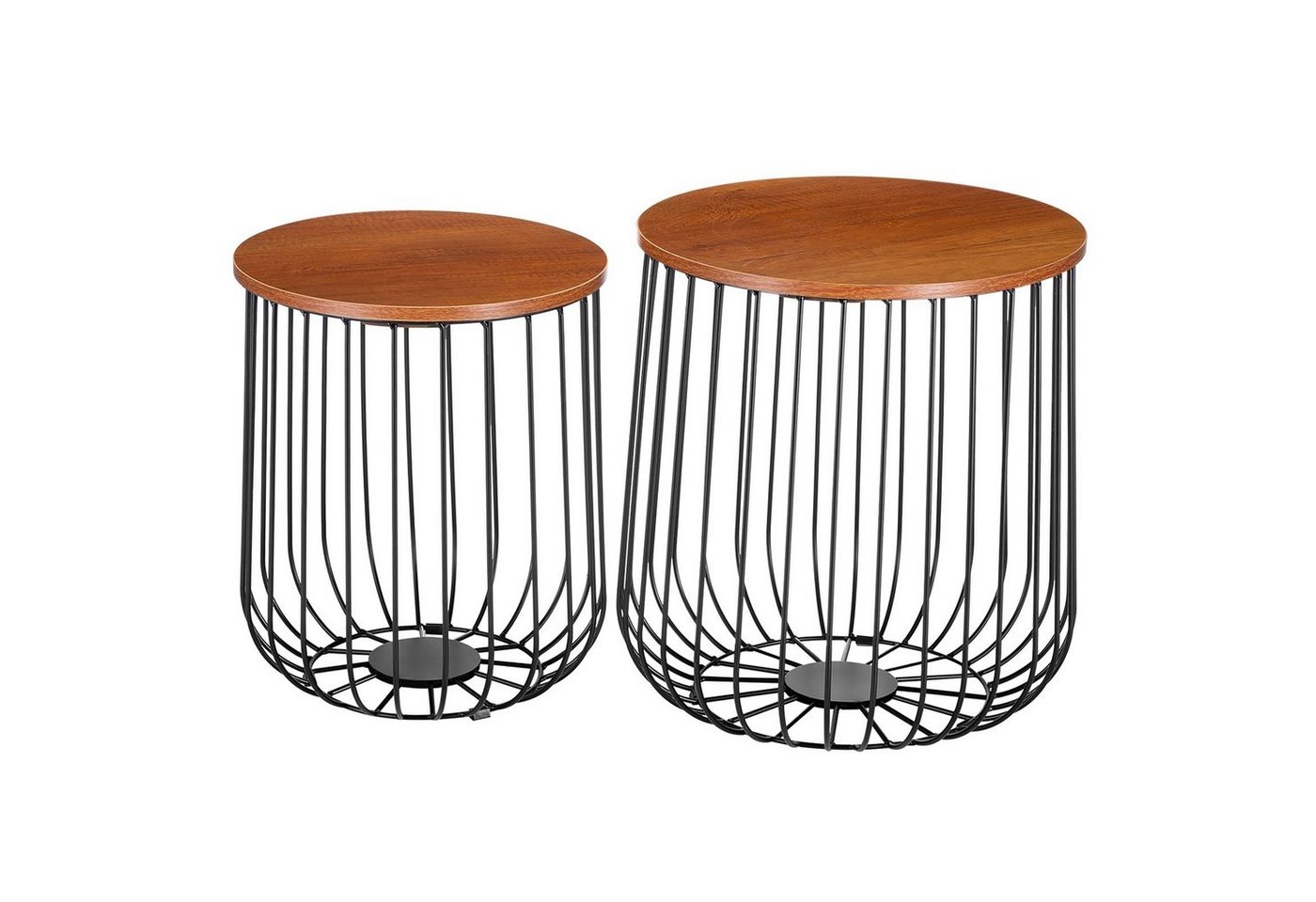 CARO-Möbel Couchtisch ERRANO, Couchtisch 2er Set Beistelltisch Wohnzimmer Sofa Metallkorb mit Staura von CARO-Möbel