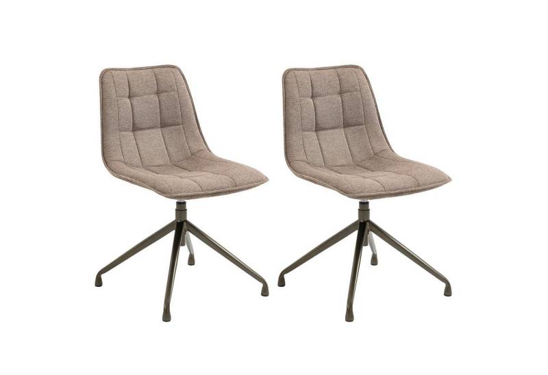 CARO-Möbel Esszimmerstuhl RIO (2 St), Küchenstuhl 2er Set Besucherstuhl modern & drehbar Metallgestell beige von CARO-Möbel