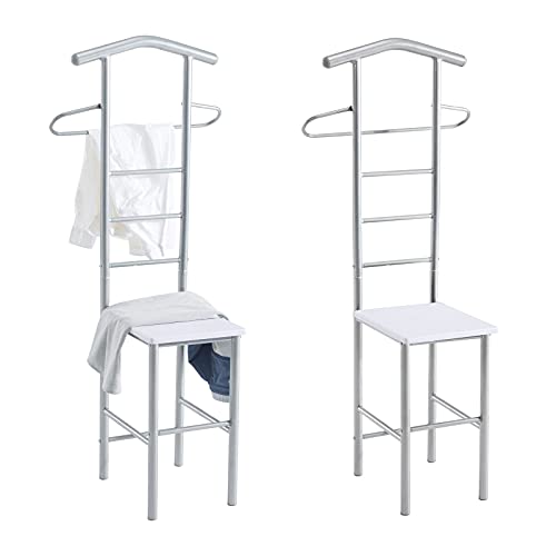 CARO-Möbel Herrendiener 2er-Set JIVO Kleiderständer Garderobenständer, Metall alufarben und MDF in Weiss CARO-Möbel Herrendiener 2er-Set JIVO Kleiderständer Garderobenständer, Metall alufarben und MDF in Weiss von CARO-Möbel