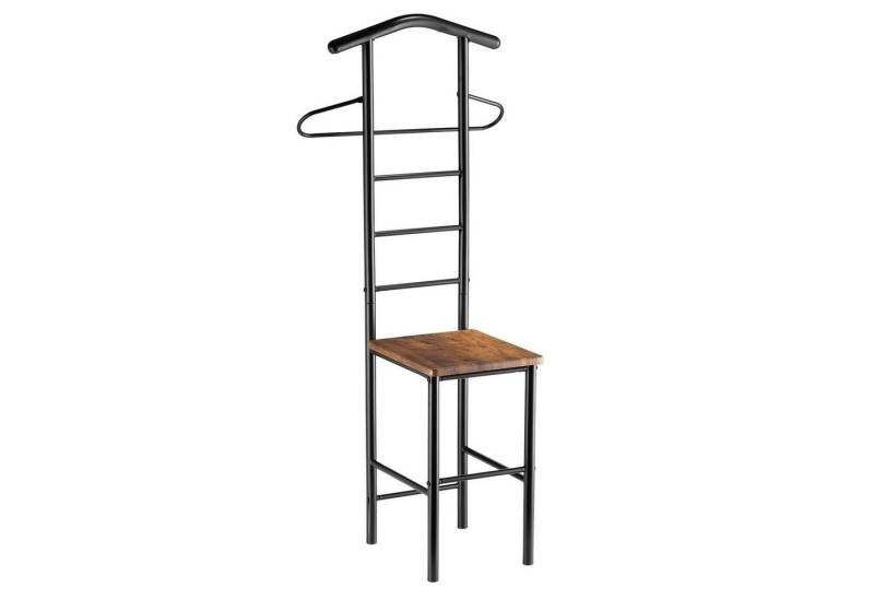 CARO-Möbel Herrendiener JIVO, Stummer Diener mit Hosenbügel Kleiderablage aus Metall schwarz/vintage von CARO-Möbel