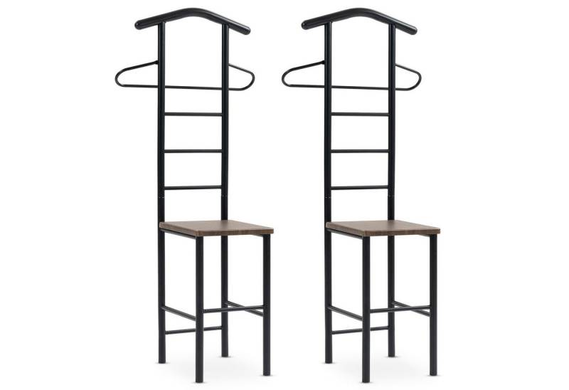 CARO-Möbel Herrendiener JIVO, Herrendiener mit ablage aus Metall und MDF modern-schwarz/braun CARO-Möbel Herrendiener JIVO, Herrendiener mit ablage aus Metall und MDF modern-schwarz/braun von CARO-Möbel