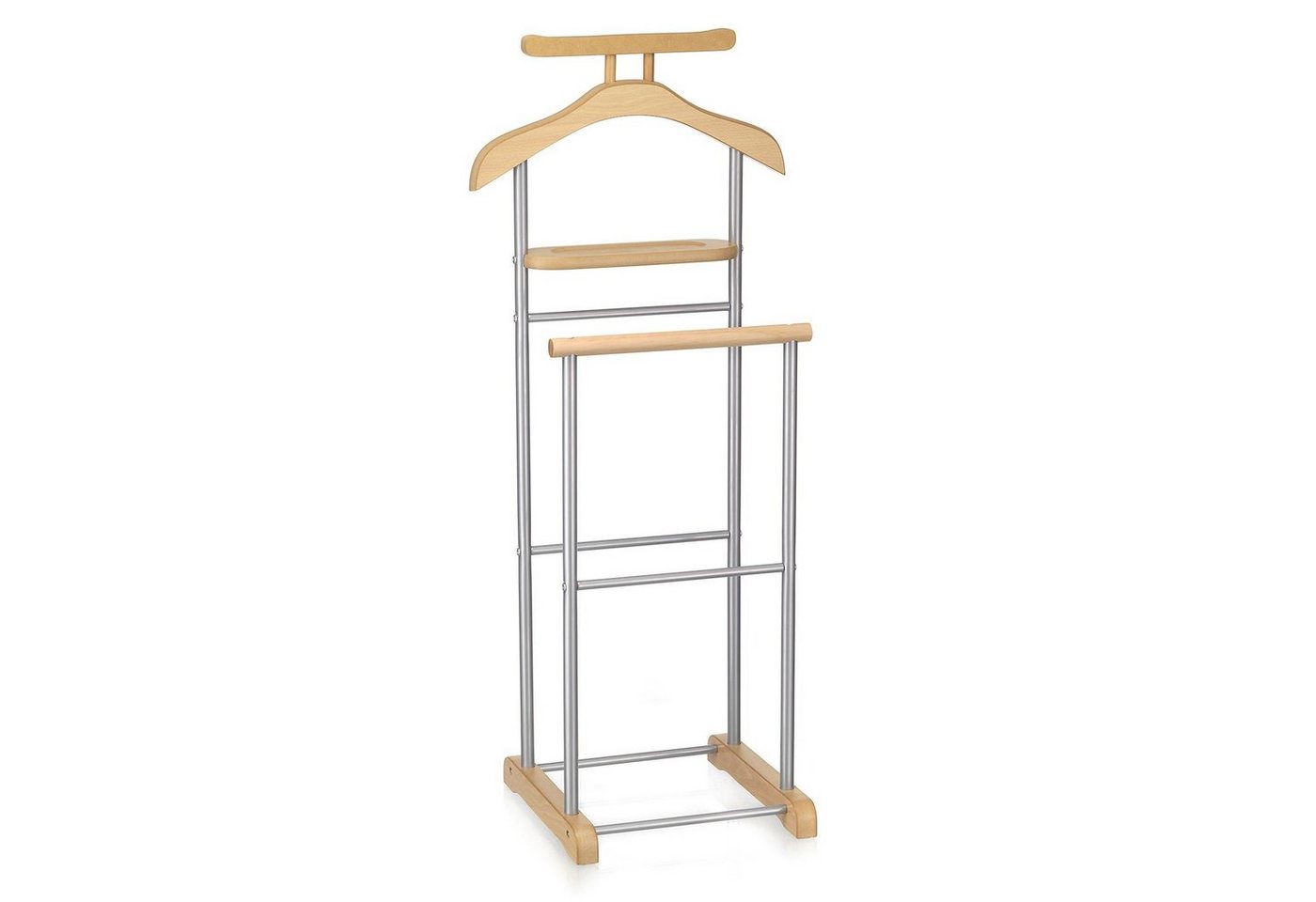 CARO-Möbel Herrendiener MEDINA, Kleiderablage mit Hosenbügel Kleiderständer Stummer Diener buchefarben von CARO-Möbel