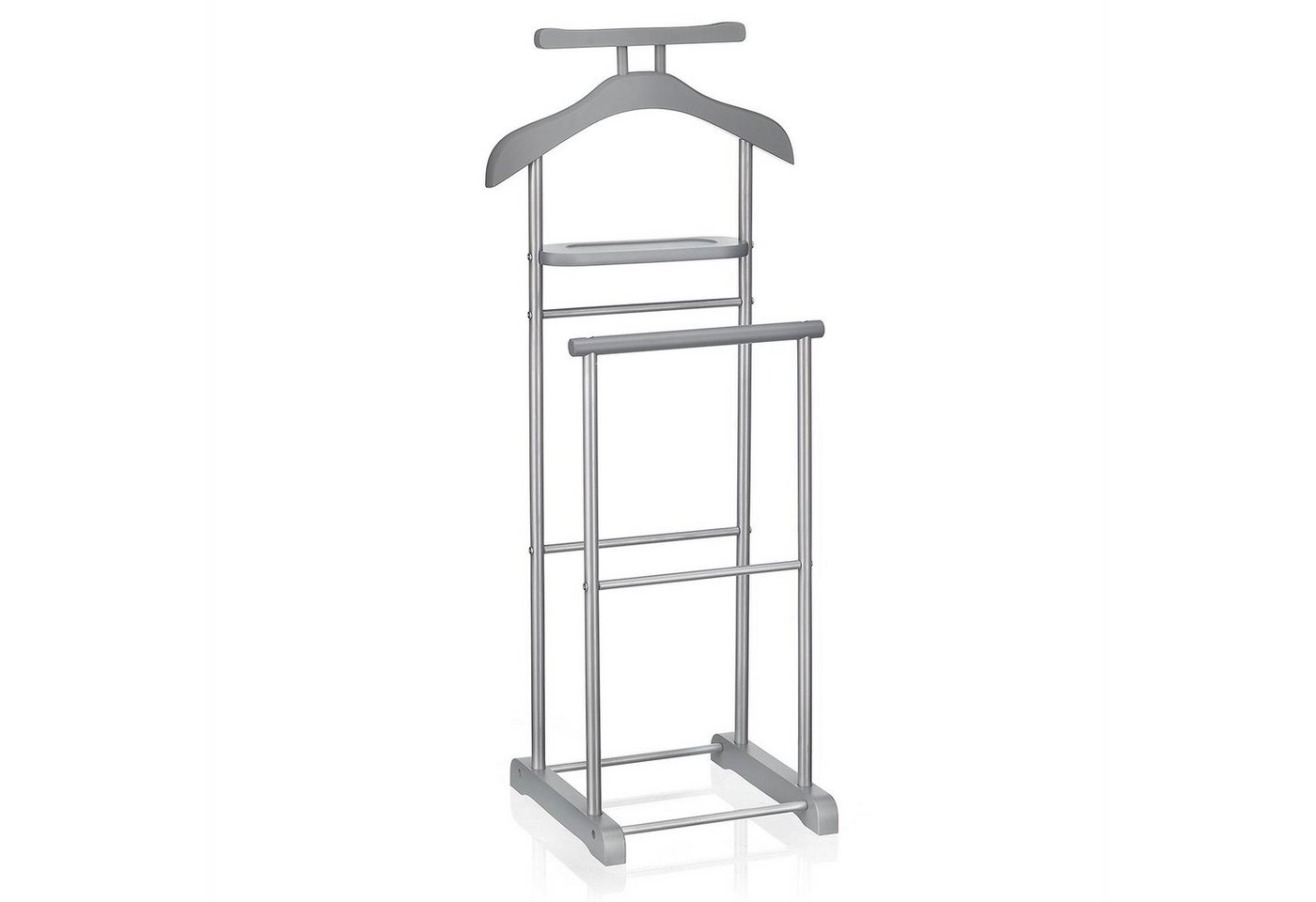 CARO-Möbel Herrendiener MEDINA, Kleiderablage mit Hosenbügel, Kleiderständer Stummer Diener grau von CARO-Möbel