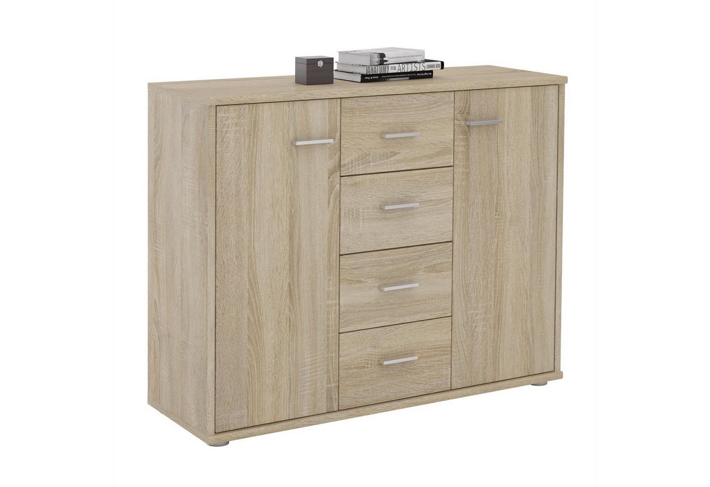 CARO-Möbel Highboard JAMIE, Sideboard Sonoma Eiche Kommode Büromöbel High Mehrzweckschrank Akten von CARO-Möbel