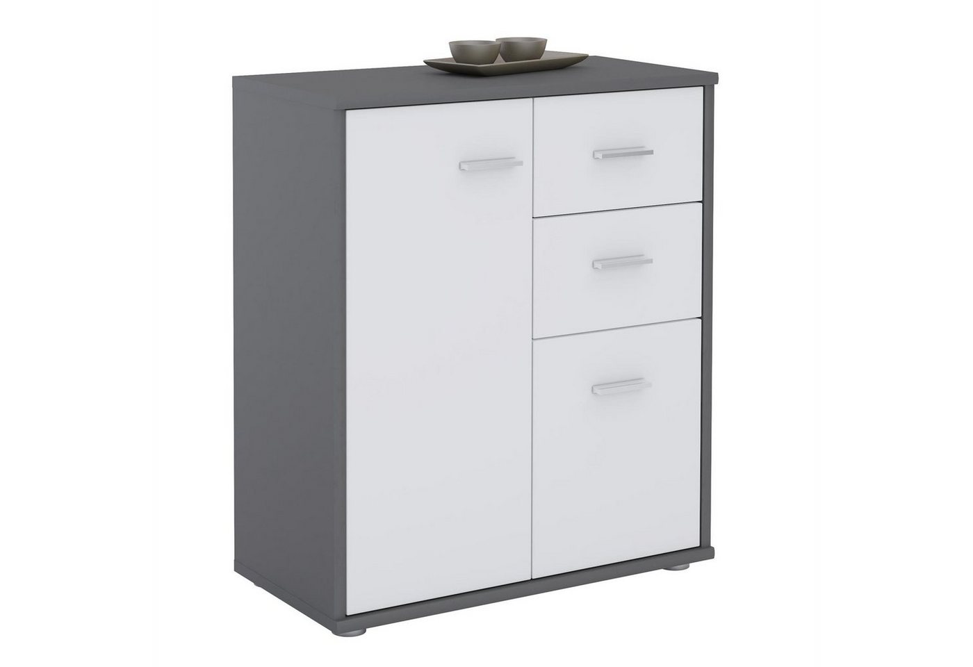 CARO-Möbel Highboard LOCARNO, Kommode Sideboard Mehrzweckschrank Anrichte Beistell Design 2 Türen Sc von CARO-Möbel