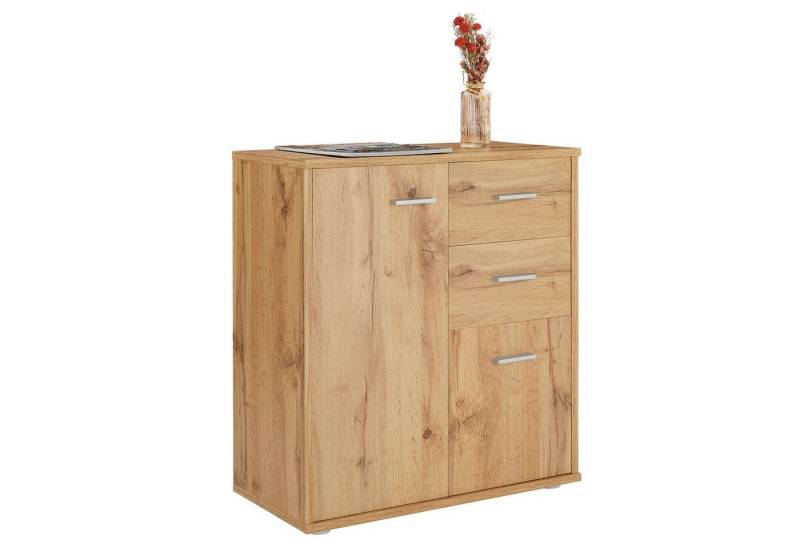 CARO-Möbel Highboard LOCARNO, Kommode Highboard Mehrzweckschrank Büro Beistell Design 2 Türen Schubl von CARO-Möbel