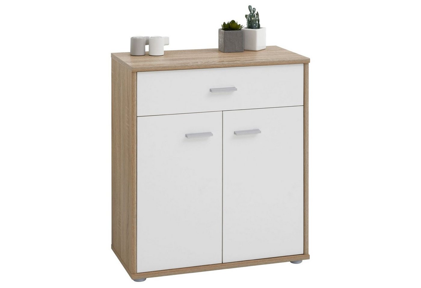 CARO-Möbel Highboard TOMMY, Kommode Sideboard Schrank Anrichte Sonoma Eiche / weiß mit Schublade D von CARO-Möbel