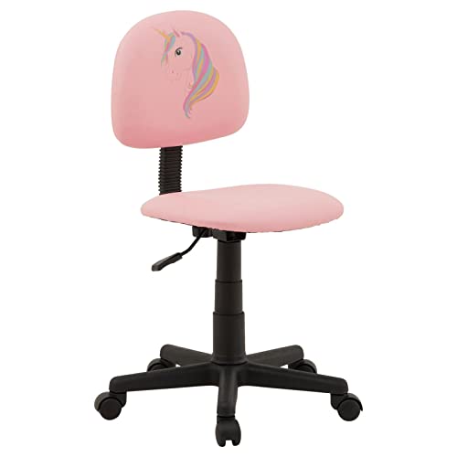 CARO-Möbel Drehstuhl Unicorn für Kinder mit Kunstlederbezug in rosa, Kinderschreibtischstuhl höhenverstellbar ergonomisch mit Kunstleder bezogen von CARO-Möbel