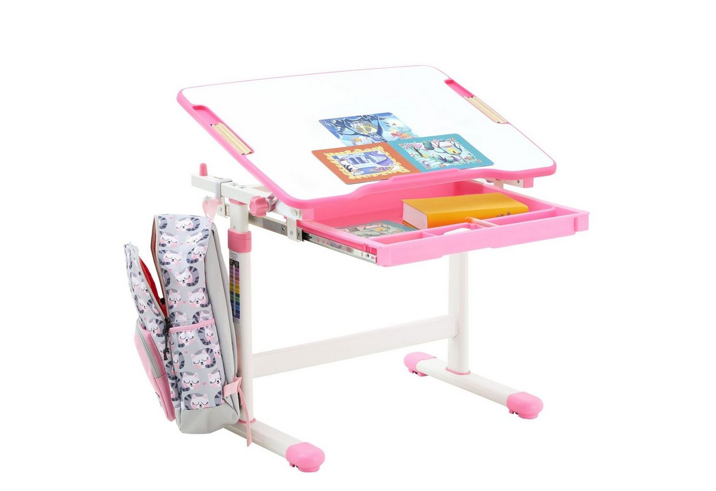 CARO-Möbel Kinderschreibtisch VITA, höhenverstellbarer Schreibtisch mit Schublade von CARO-Möbel