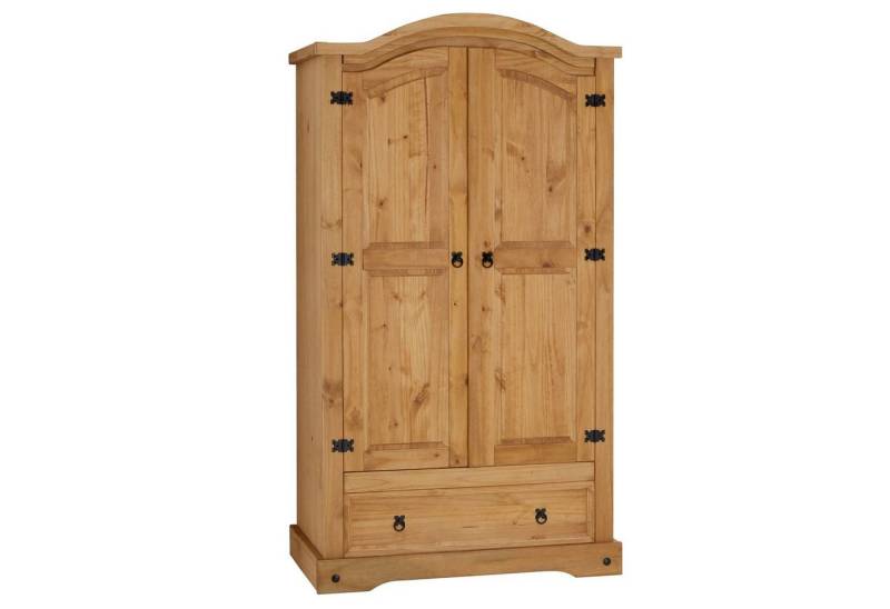 CARO-Möbel Kleiderschrank SALSA Garderobenschrank mit Kleiderstange und Schublade aus Massivholz 103cm von CARO-Möbel