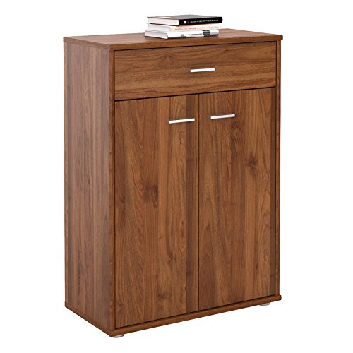 CARO-Möbel Kommode Sideboard Schrank Tommy in nussbaum, Anrichte Highboard mit Schublade und 2 Türen von CARO-Möbel