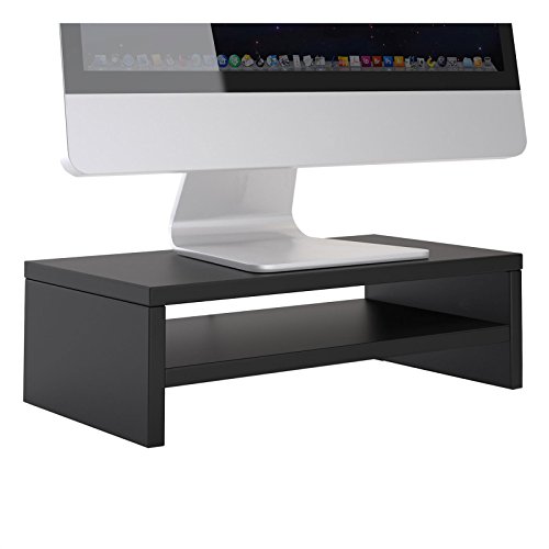 CARO-Möbel Monitorständer SUBIDA Bildschirmaufsatz Schreibtischaufsatz Bildschirmerhöhung mit Ablagefach, in schwarz von CARO-Möbel