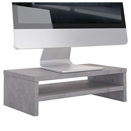 CARO-Möbel Monitorständer SUBIDA Monitorerhöhung Schreibtischaufsatz Bildschirmerhöhung mit Ablagefach, in Betonoptik von CARO-Möbel