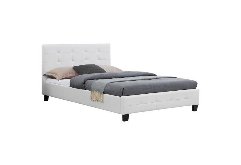 CARO-Möbel Polsterbett BRIGHTON, Polsterbett Einzelbett Design Kunstleder 120x200 mit Lattenrost von CARO-Möbel