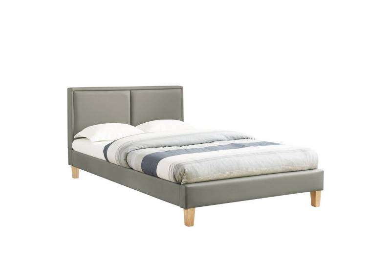 CARO-Möbel Polsterbett CELINE, Polsterbett Doppelbett 120 x 200 cm inkl. Lattenrost Lederimitat schwa von CARO-Möbel