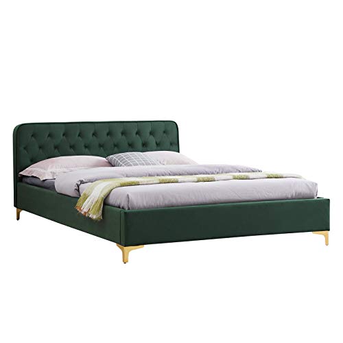 CARO-Möbel Polsterbett Glamour mit edlem Samtbezug in grün Doppelbett Bettgestell 140x200 cm im Barockstil, inkl. Lattenrahmen von CARO-Möbel