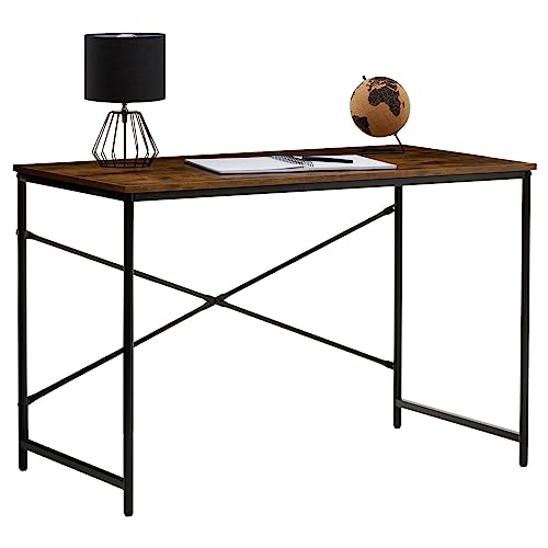 CARO-Möbel Schreibtisch IZEDA im Industrial Stil aus Metall in schwarz und MDF in Vintage Optik, Tisch im minimalistischen Vintage Look von CARO-Möbel