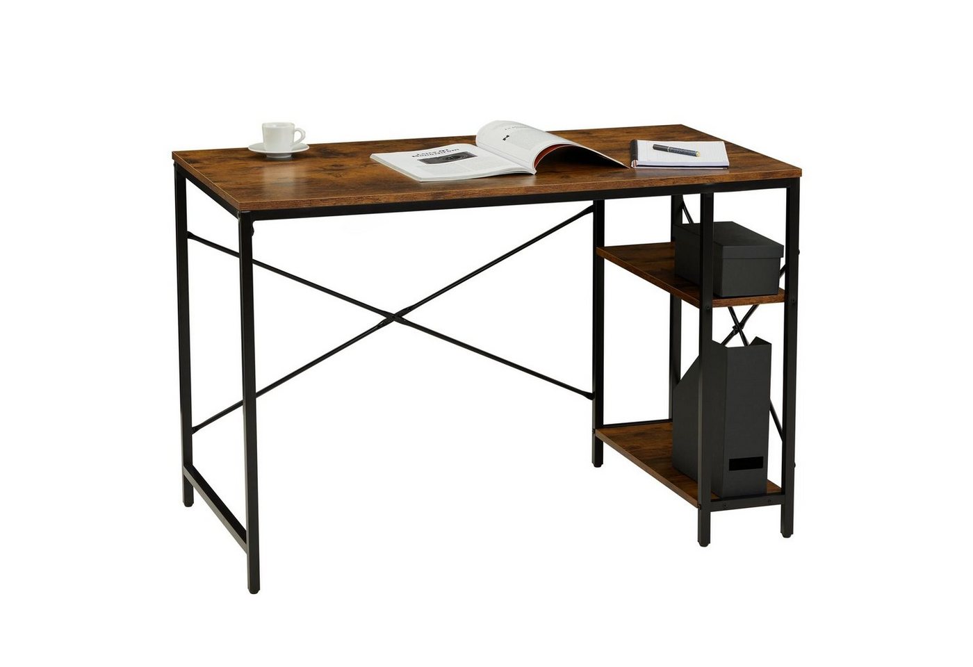 CARO-Möbel Schreibtisch TAVIRA, Schreibtisch im Industrial Stil aus Metall und MDF in Vintage große Ti von CARO-Möbel