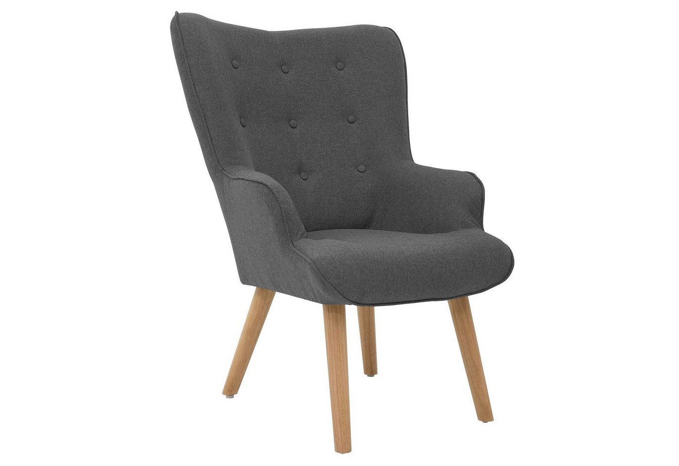 CARO-Möbel Sessel AMSTERDAM, Relaxsessel Polstersessel Fernseh Sessel Retro Skandi Design in grau von CARO-Möbel
