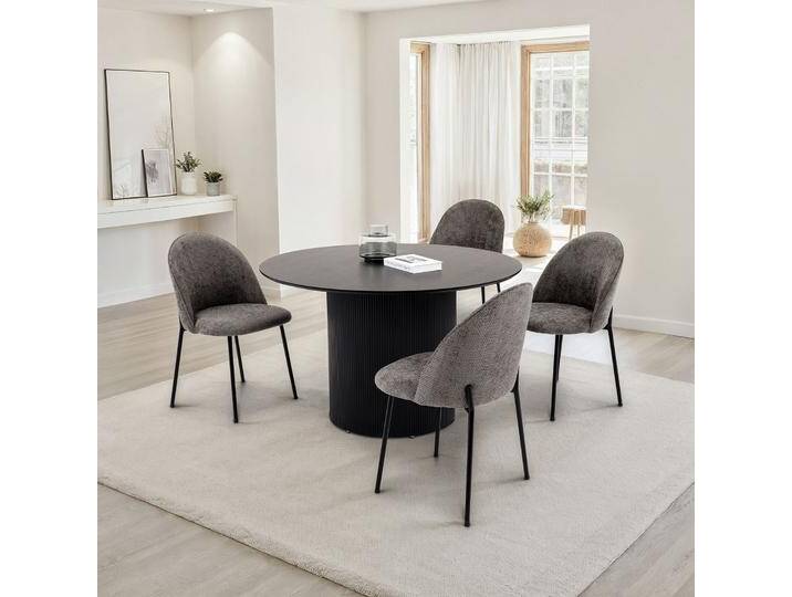 Essgruppe VIANNEY 1 Tisch mit 4 Stühlen – Schwarz/Grau Essgruppe VIANNEY 1 Tisch mit 4 Stühlen – Schwarz/Grau von CARO-Möbel