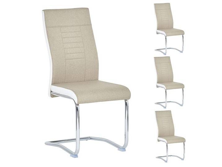 Esszimmerstuhl ALBA im 4er Set in beige-weiß von CARO-Möbel