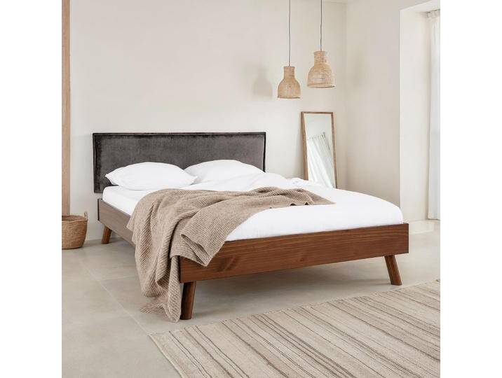 Futonbett OVIO mit Kopfteil – Kastanie/Grau von CARO-Möbel