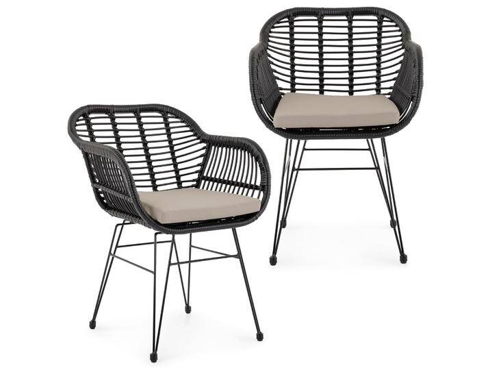 Gartenstuhl PARAMO 2er Set aus Polyrattan – Schwarz/Beige Gartenstuhl PARAMO 2er Set aus Polyrattan – Schwarz/Beige von CARO-Möbel