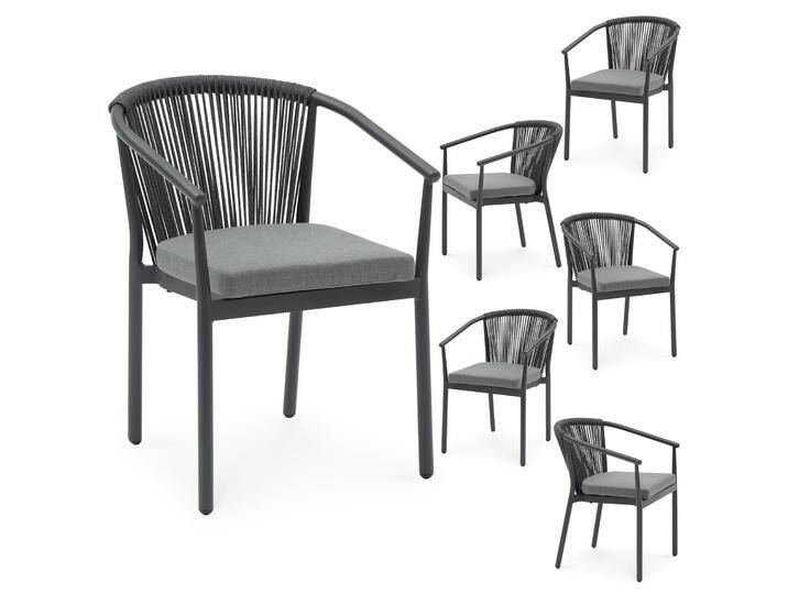 Gartenstuhl TAVOLO stapelbar 6er Set – Anthrazit von CARO-Möbel