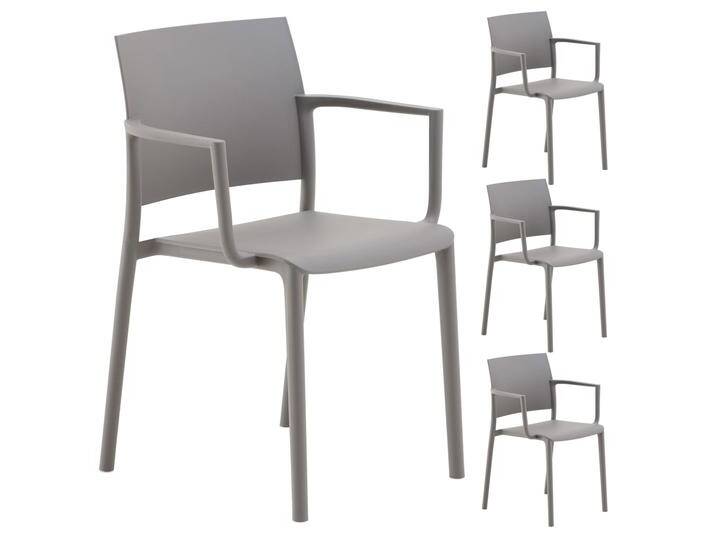 Gartenstuhl TERRA stapelbar 4er Set - Grau von CARO-Möbel