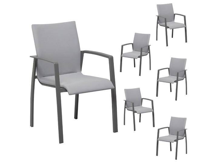 Gartenstuhl VERANO stapelbar 6er Set - anthrazit/hellgrau von CARO-Möbel