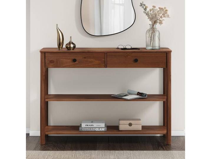 Konsolentisch APOANA aus Massivholz mit 2 Schubladen – Kastanie farben Konsolentisch APOANA aus Massivholz mit 2 Schubladen – Kastanie farben von CARO-Möbel