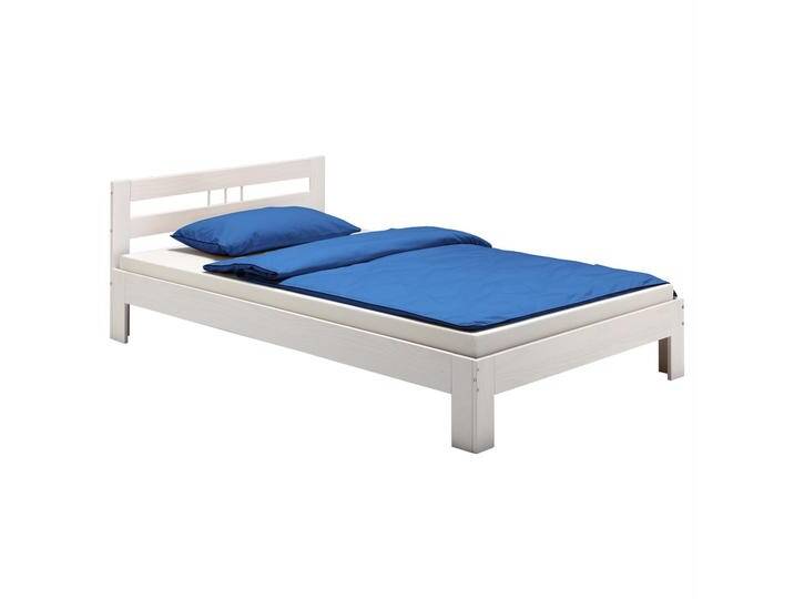 Massivholzbett Einzelbett THEO, 100 x 200 cm in weiß von CARO-Möbel