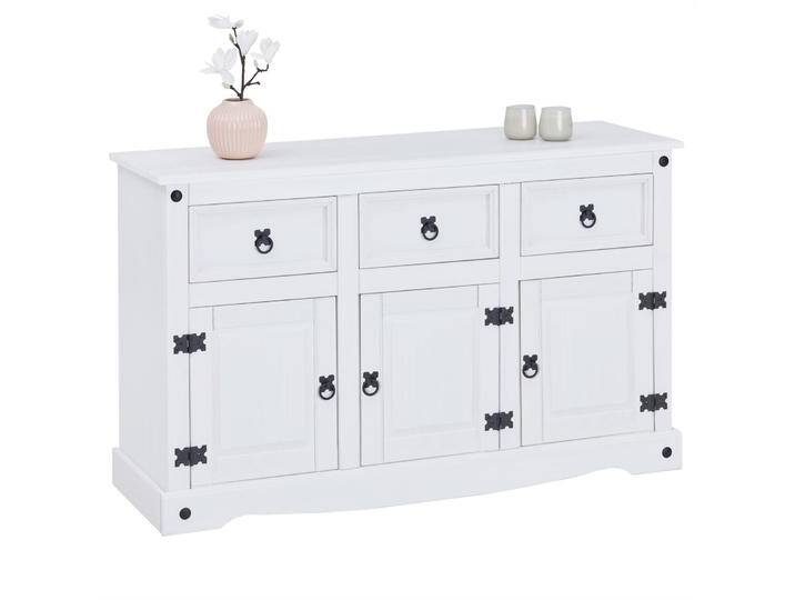 Mexico Sideboard RURAL massive Kiefer weiß von CARO-Möbel