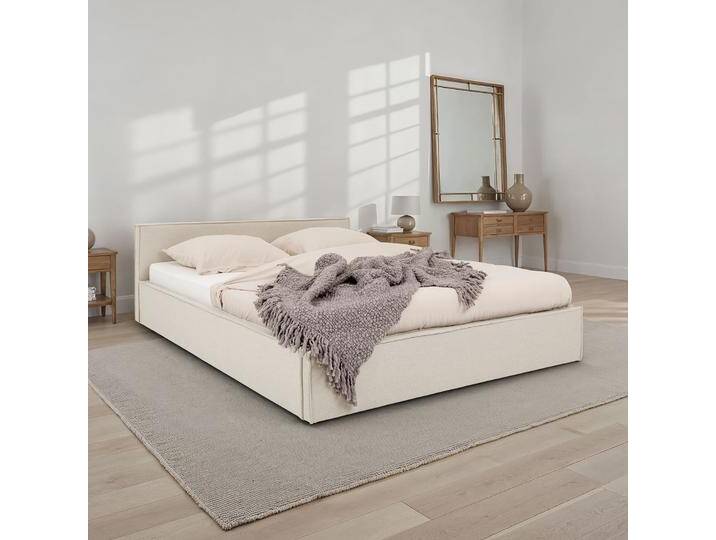 Polsterbett PESARO mit Lattenrost 160x200 cm – Cremeweiß von CARO-Möbel