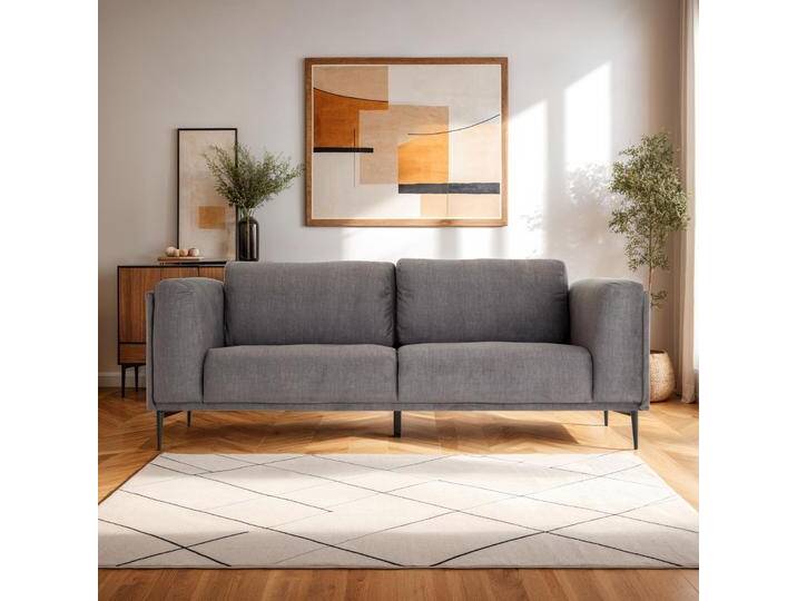 Sofa MAGNA Dreisitzer, Samt in anthrazit von CARO-Möbel