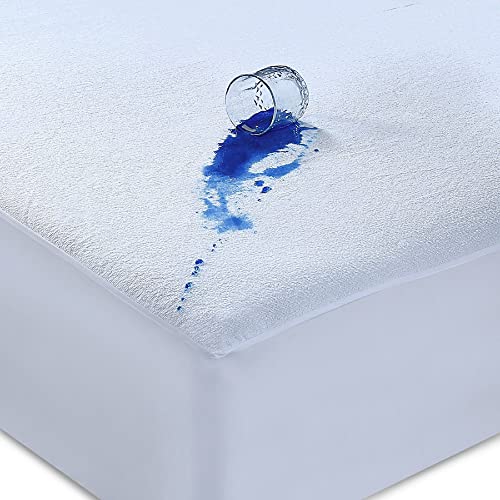 Caroline Shatuik Matratzenschoner für Einzelbett, wasserdicht, geräuscharmes Frottee-Handtuch, 30 cm, extra tiefer Stretch-Matratzenbezug, 100 % wasserdichter Matratzenschoner für Einzelbetten (90 x von CAROLINE SHATUIK HOUSE OF FABRICS