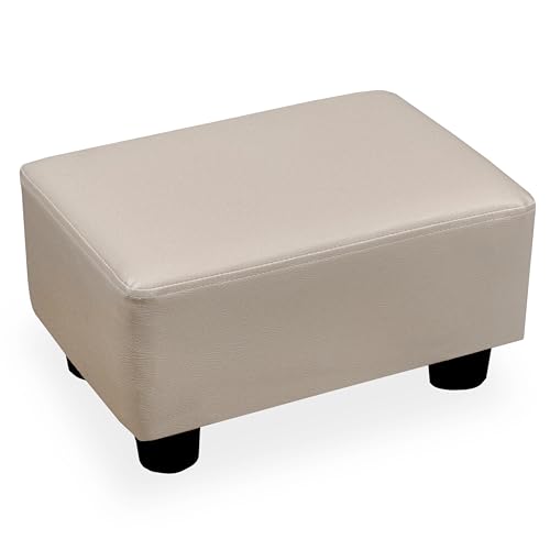 CAROLMADE Kleiner Fußhocker, Ottomane, 39,1 cm, Fußhocker mit Beinen, Fußstütze unter dem Schreibtisch, Fußstütze für Wohnzimmer, Schlafzimmer und Büro, heller Kaffee von CAROLMADE