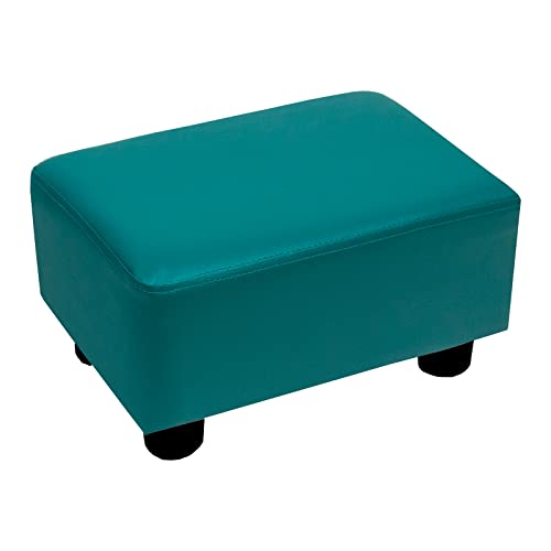 CAROLMADE Kleiner Fußhocker, Ottomane, 39,1 cm, Fußhocker mit Beinen, Fußstütze unter dem Schreibtisch, Fußstütze für Wohnzimmer, Schlafzimmer und Büro (Pfauengrün, mittel) von CAROLMADE