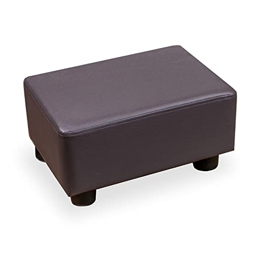 CAROLMADE Kleiner Fußhocker, Ottomane, 39,1 cm, Fußhocker mit Beinen, Fußstütze unter dem Schreibtisch, Fußstütze für Wohnzimmer, Schlafzimmer und Büro (dunkelgrau, mittel) von CAROLMADE