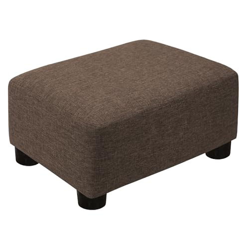 CAROLMADE Kleiner Fußhocker mit Beinen, Fußstütze unter dem Schreibtisch, Fußstütze für Wohnzimmer, Schlafzimmer und Büro, Leinen-Braun von CAROLMADE