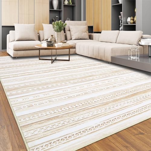 CAROMIO Groß Teppich 160 x 230 cm, Sehr Weich Marokkanischer Waschbarer Teppich mit Rutschfester Rückseite für Wohnzimmer Schlafzimmer Heimbüro Esszimmer Geometrisch, Maschinenwaschbar, Creme Braun CAROMIO Groß Teppich 160 x 230 cm, Sehr Weich Marokkanischer Waschbarer Teppich mit Rutschfester Rückseite für Wohnzimmer Schlafzimmer Heimbüro Esszimmer Geometrisch, Maschinenwaschbar, Creme Braun von CAROMIO