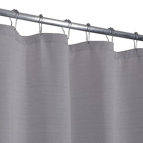 CAROMIO Duschvorhang Gestreift Shower Curtain Texturiert Duschvorhang Leinenoptik Waschbar Dekorativ für Badezimmer Badewanne, 180 x 200 cm Grau von CAROMIO