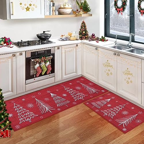 CAROMIO Weihnachts Küchenteppich Sets, Weihnachts Küchenmatte Frohe Weihnachten und Schneeflocke 2-teilig rutschfeste Läufer Teppich-Set Bodenmatte für Heimdekoration, 40 x 60 cm + 40 x 120 cm CAROMIO Weihnachts Küchenteppich Sets, Weihnachts Küchenmatte Frohe Weihnachten und Schneeflocke 2-teilig rutschfeste Läufer Teppich-Set Bodenmatte für Heimdekoration, 40 x 60 cm + 40 x 120 cm von CAROMIO