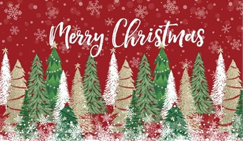 CAROMIO Weihnachts Willkommens Dekorationsfußmatte, Winter-Weihnachtsmatte, Feiertags-Türvorleger, Waschbar rutschfeste Bodenfußmatte für den Außenbereich Innenbereich Weihnachtsfußmatte, 50 x 80 cm von CAROMIO