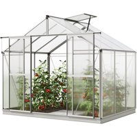 Gfp Gewächshaus Orchidee 3 Alu-Rahmen 256 x 192 cm Polycarbonat Platten - mit Fundamentrahmen & automatischem Fensteröffner von CARPASOL
