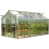 Carpasol - gfp Gewächshaus saphir 6 aus Alu 259x384 cm ca. 8 mm Doppelstegplatten mit Fundamentrahmen, automatischer Fensteröffner von CARPASOL