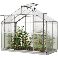 Gfp Gewächshaus Orchidee 2 Alu-Rahmen 256 x 131 cm Polycarbonat Platten - mit Fundamentrahmen & automatischem Fensteröffner von CARPASOL