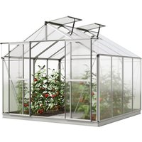 Carpasol - gfp Gewächshaus Orchidee 4 Alu-Rahmen 256 x 256 cm Polycarbonat Platten - mit Fundamentrahmen & automatischem Fensteröffner von CARPASOL