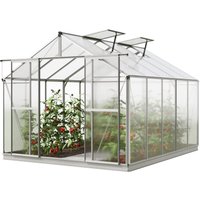 Gfp Gewächshaus Orchidee 5 Alu-Rahmen 256 x 317 cm Polycarbonat Platten - mit Fundamentrahmen & automatischem Fensteröffner von CARPASOL