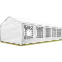 Partyzelt Pavillon 4x10 m in weiß pe Plane 350 n Wasserdicht uv Schutz Festzelt Gartenzelt von CARPASOL